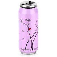 Kubek Termiczny Puszka Termos Bidon na Napoje Ciepłe Zimne Różowy 0,4L