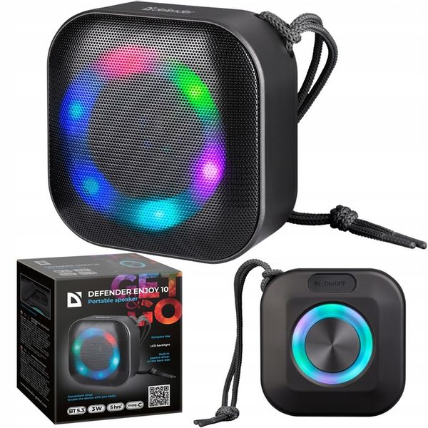 Przenośny Zewnętrzny Głośnik Bluetooth 5.3 LED Mobilny Bezprzewodowy USB-C zdjęcie 1