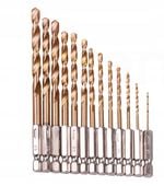 WIERTŁA WKRĘTARKI TYTANOWE METALU DREWNA HSS 13szt