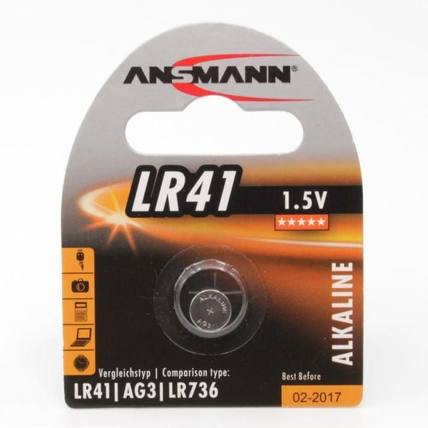 ANSMANN Battery LR41, 1.5 V, Alkaline zdjęcie 1