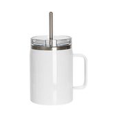 Kubek do wina 900 ml z wodoodporną pokrywka i słomką do sublimacji - biały