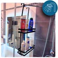 Półka wisząca pod prysznic łazienkowa na szybę Czarna Loft Organizer