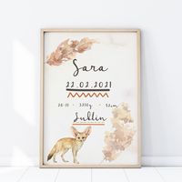 Plakat Metryczka Fenek P355- rozmiar plakatu A4 (21 cm x 29,7 cm)