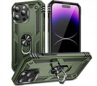 ETUI PANCERNE AFARER NA TELEFON IPHONE 15 PRO OLIWKOWO-ZIELONE Z UCHWYTEM
