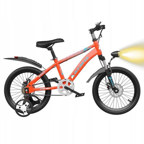 ROWER DZIECIĘCY ROWEREK 16 CALI TARCZE KOŁA BOCZNE AMORTYZATOR OSŁONA LED na Arena.pl