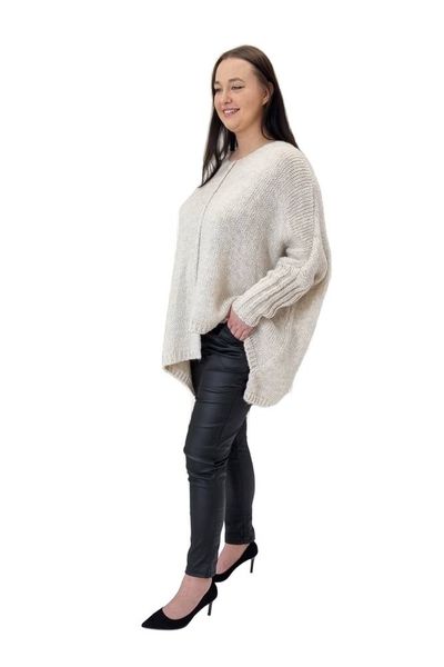 Asymetryczny Sweter Oversize Beżowy UNI zdjęcie 6