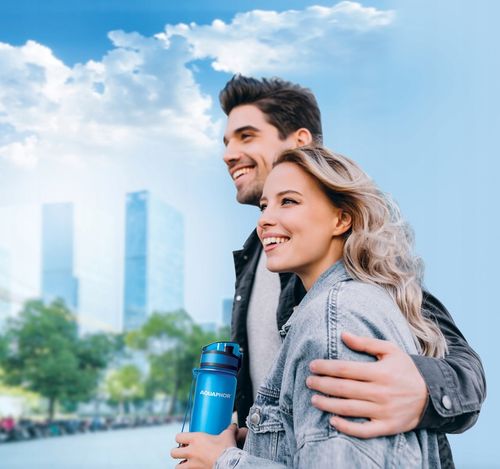 Butelka Filtrująca Bidon do wody AQUAPHOR CITY 500ml Granatowy 3 wkłady na Arena.pl
