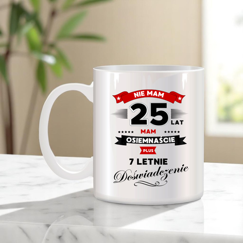 ZESTAW PODUSZKA I KUBEK ORYGINALNY PREZENT 25 LAT NA URODZINY na Arena.pl
