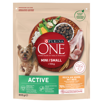 PURINA ONE Mini Active Kurczak, ryż - sucha karma dla psa - 800g na Arena.pl