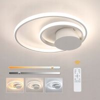 LAMPA SUFITOWA PLAFON LED LAMPA WISZACA BIAŁA ŚCIEMNIALNA PILOT DO SALONU