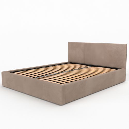 ŁÓŻKO TAPICEROWANE DO SYPIALNI 120x200 ŁÓŻKO PODWÓJNE Z POJEMNIKIEM BEŻOWE na Arena.pl