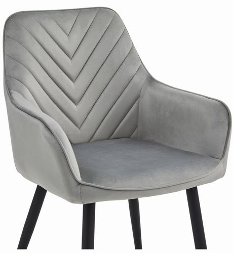 Krzesło NANA - aksamit srebrno-szary / nogi czarne x 2 na Arena.pl