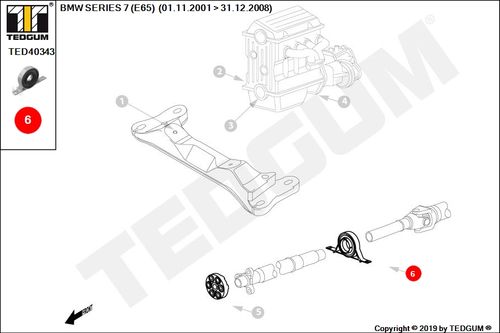 BMW 7 E65 PODPORA WAŁU KPL E65 03-08 na Arena.pl