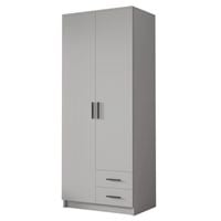 Szafa ADA I 80 cm - pojemna garderoba - BIAŁY+CZARNY