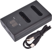 DSTE Dual USB Charger LCD LI-90B LI-92B Olympus Black Aparat