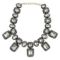 naszyjnik kolia xxl czarna, efektowne kryształy n431b