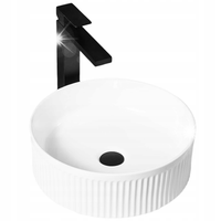 UMYWALKA NABLATOWA RYFLOWANA CERAMICZNA OKRĄGŁA REA SELINA BIAŁA