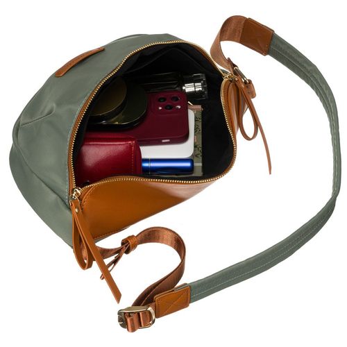 nerka damska z nylonu i skóry ekologicznej w zielono-brązowym kolorze na Arena.pl