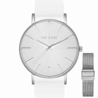 Zegarek damski duży Paul Lorens JULIE st / biały pasek + siatka mesh