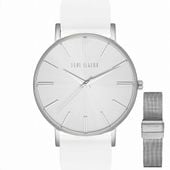 Zegarek damski duży Paul Lorens JULIE st / biały pasek + siatka mesh