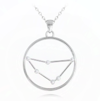 MINET Srebrny naszyjnik Stars Zodiac KOZIOROŻEC Czech Crystal