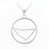 MINET Srebrny naszyjnik Stars Zodiac KOZIOROŻEC Czech Crystal