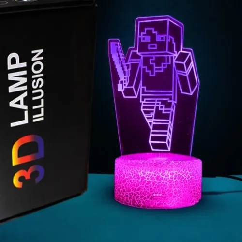 Lampka 3D nocna led usb + pilot Minecraft Gra na Arena.pl