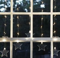KURTYNA ŚWIETLNA LED Z GWIAZDKAMI LIGHTS4FUN CIEPŁA BIEL 7 GWIAZD