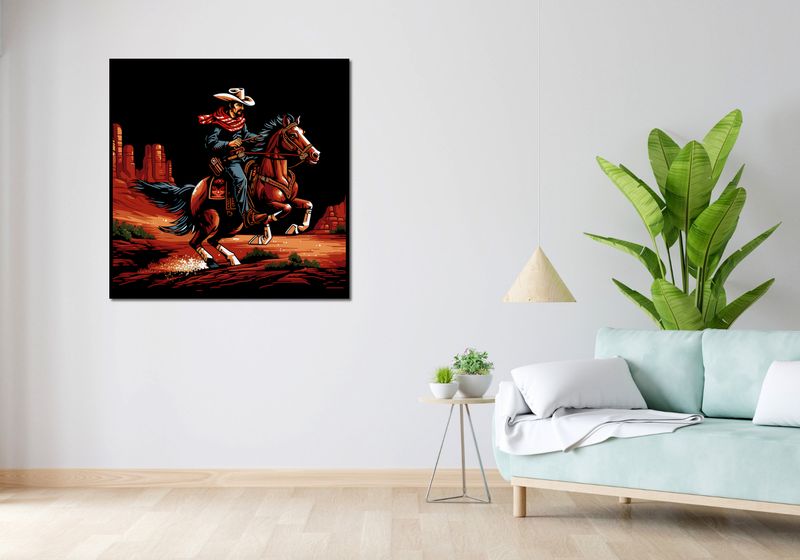 Plakat 100x100cm Galop przez Prerię zdjęcie 4
