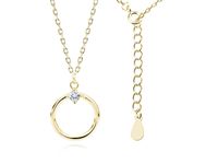 POZŁACANY SREBRNY NASZYJNIK KÓŁKO CIRCLE CYRKONIA