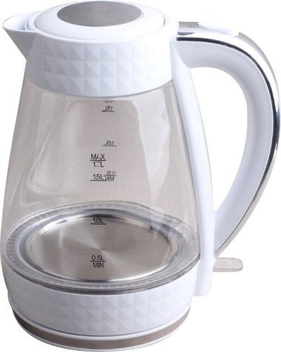 Czajnik elektryczny bezprzewodowy szklany biały 1,7l 2200 W Łucznik na Arena.pl