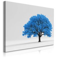 Obraz Ścienny Do Sypialni Niebieskie Drzewo Abstrakcja Natura 120cm x 80cm