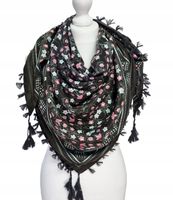 Piękna chustka / apaszka w kwiaty czarna 12