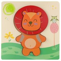 Drewniana Układanka Edukacyjna Puzzle - lew