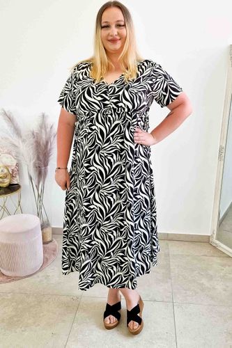 Długa Sukienka z Wiązaniem pod Biustem we Wzór XL/2XL na Arena.pl