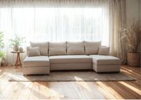 Duży narożnik w kształcie podkowy Paco U rozkładany z funkcją spania