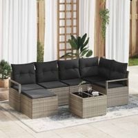 Zestaw Sof 7 pcs Jasnoszary polirattan