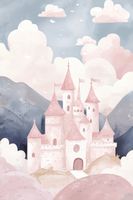 Plakat 61x91,5cm Wzory dla Dzieci, Dziewczynki Do Pokoju - Zamek 2