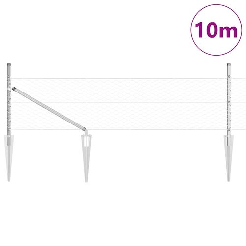 Ogrodzenie z słupkami Srebrny 0.4 x 10 m Stal pokryta PCV na Arena.pl