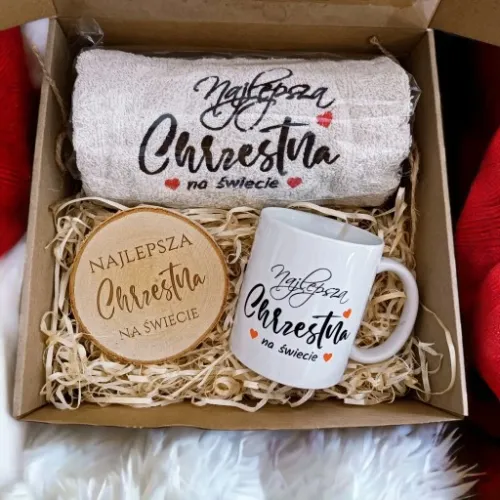 PREZENT dla od matki chrzestnej chrzest ręcznik na Arena.pl