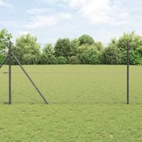 Słupek ogrodzeniowy. Szary 25 x 1,4 m (siatka 36 mm) Stal i PVC