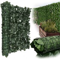 SZTUCZNY ŻYWOPŁOT BLUSZCZ ZIELONA ŚCIANA BALKON SIATKA MASKUJĄCA 150x300