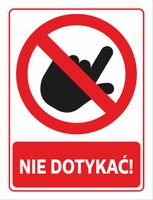 Naklejka NIE DOTYKAĆ 20x15 cm