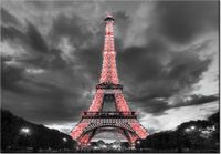 100 70CM OBRAZ PŁÓTNO CZERWONA WIEŻA EIFFLA PŁÓTNO RAMA