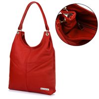 Torebka Skórzana Damska Duża Worek Pojemny Czerwony Beltimore  970