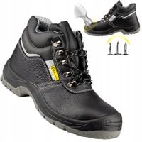 BUTY ROBOCZE OCHRONNE TRZEWIKI MĘSKIE SKÓRA PODNOSEK S1P ANTYPRZEBICIOWE