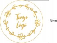 Naklejki ETYKIETY REKLAMOWE + twoje LOGO dowolny nadruk 6 cm 100 sztuk