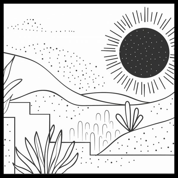 Plakat 70x70cm Linearny Pejzaż zdjęcie 2