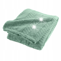 NARZUTA FLANELOWA 180 X 220 CM POLIESTER ZIELONA OKEO-TEX