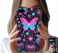 ETUI DO IPHONE ( 7 PLUS ) - KOLOROWY MOTYLEK SERCE MODNE WZORY CASE